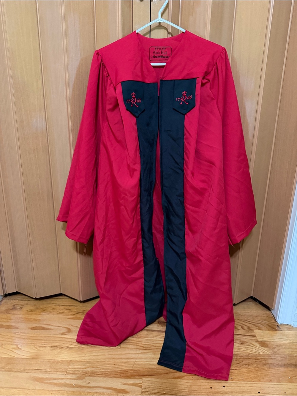 Red and Black Academic Robe - Unbranded Graduation Gown